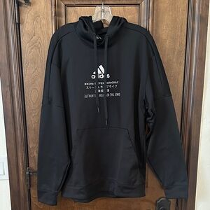 Adidas Men's Black Hoodie with Graphic Print